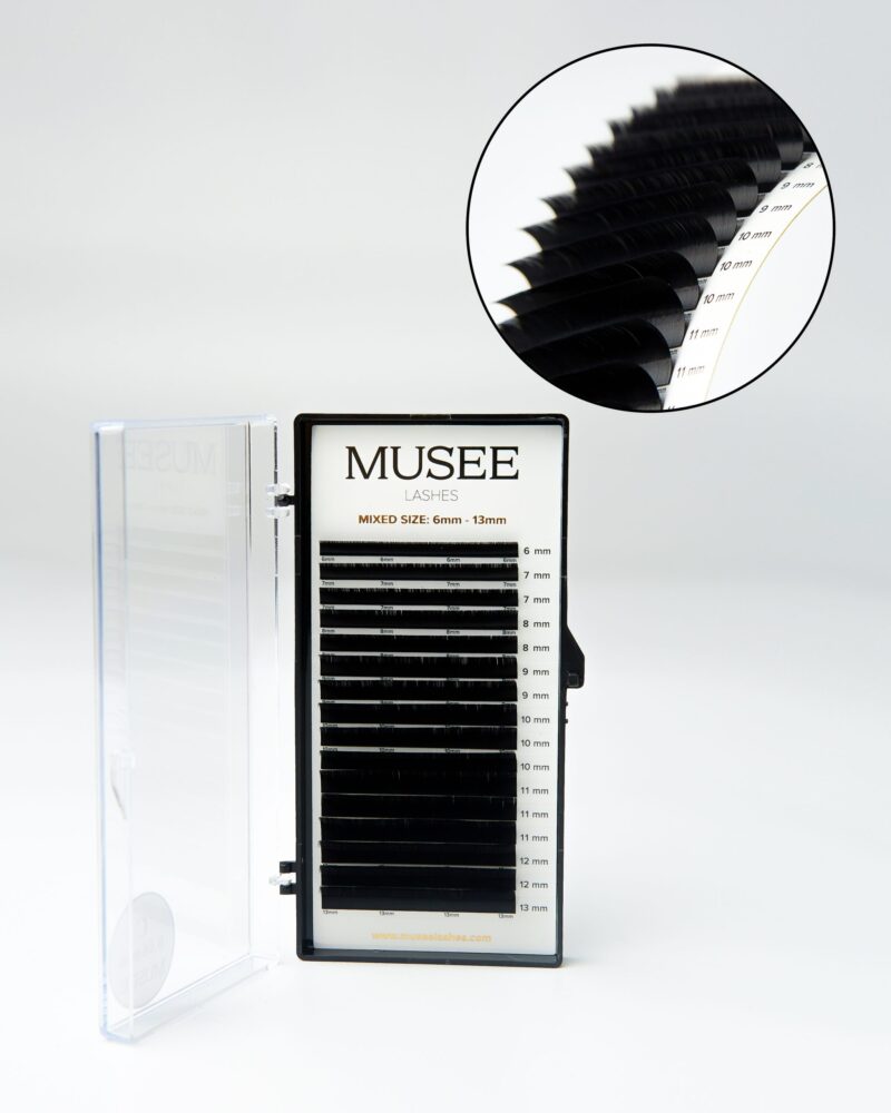 Extension ciglia mix mink curvatura C 0.10 0.12 0.15 0.18 one to one Museelashes