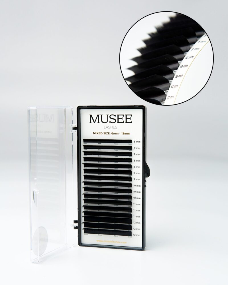 extension ciglia prime mink curvatura D 0.03 misura unica mega volume Museelashes