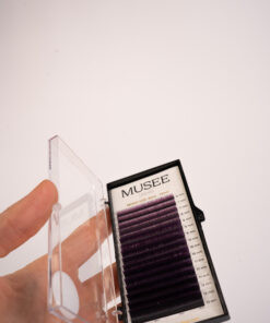 Extension ciglia mix bicolor nero viola fibra seta Museelashes per lash maker professionisti.