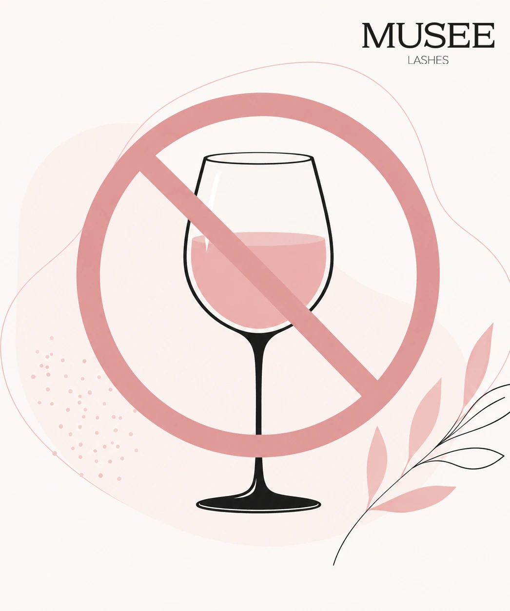 Alcol prima extension ciglia illustrazione divieto Musee Lashes